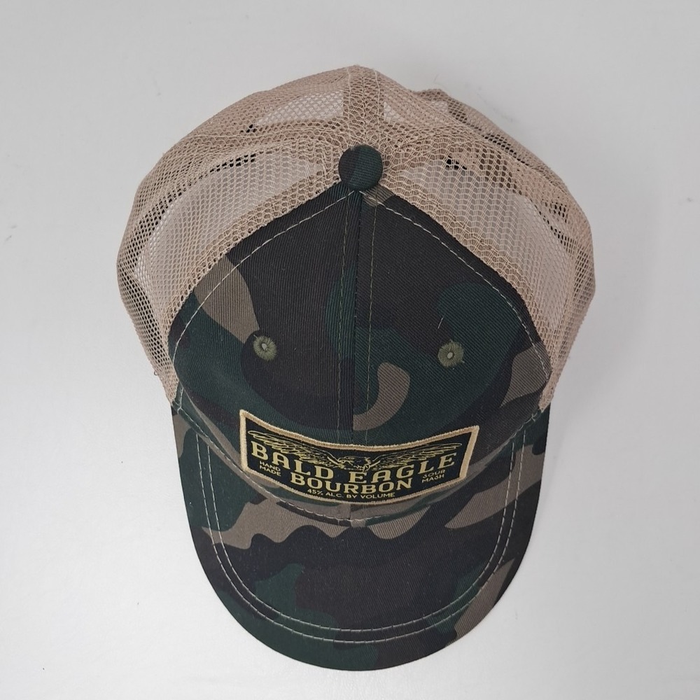 Bald Eagle Bourbon Hat Cap Snap Back Camouflage Mesh Trucker Patch One Size Camo - Picture 5 of 7